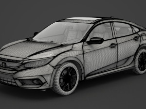 honda civic sedan ex 2016 Modello 3D