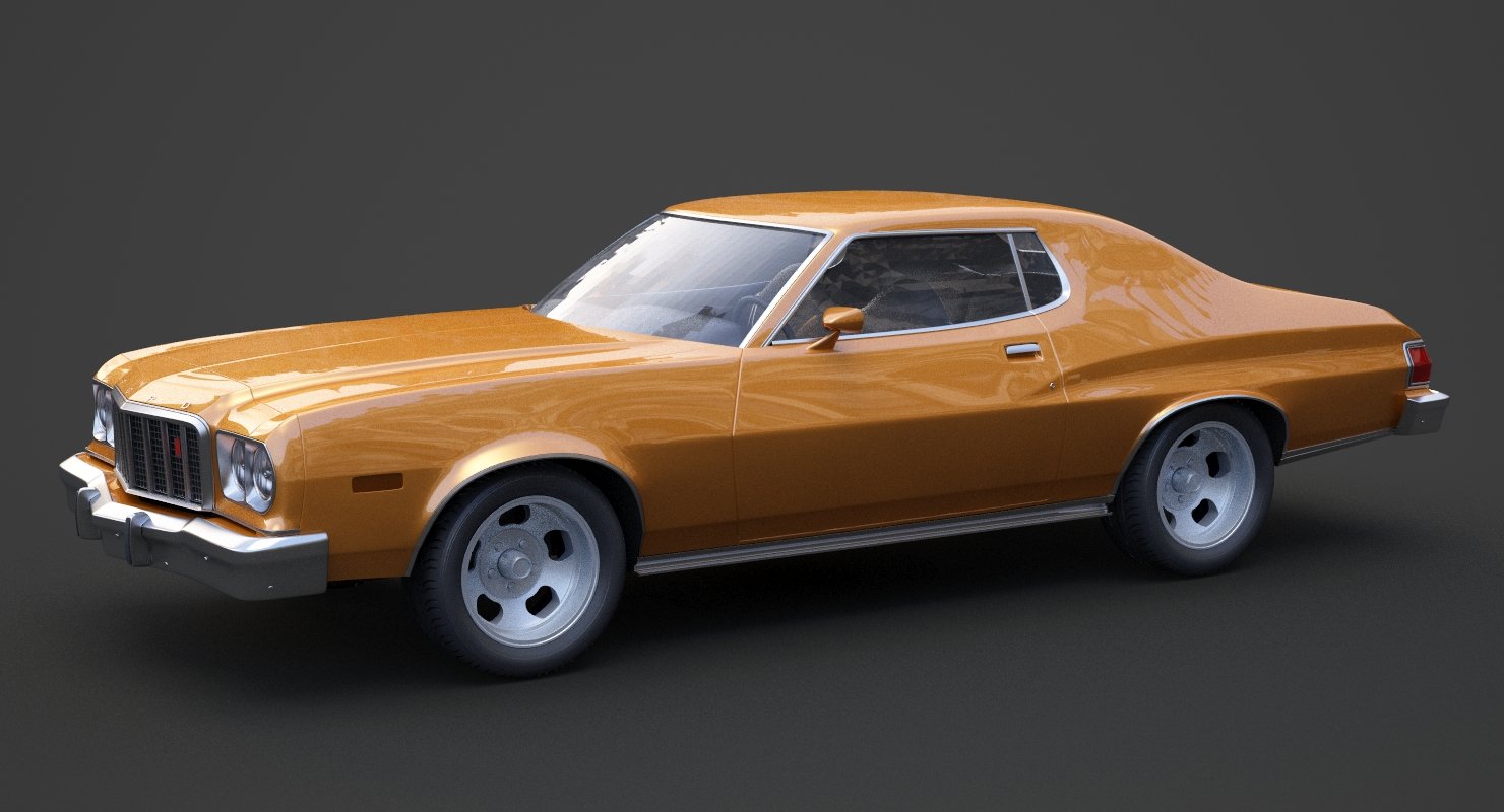 Ford Gran Torino Starsky & Hutch 1974 - 3D Model by arkviz