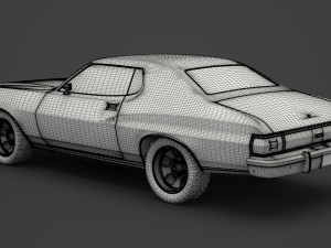 ford-gran torino 1975 3D Модель