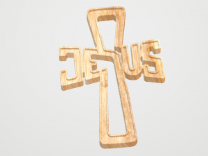 cross with text jesus 3Dモデル