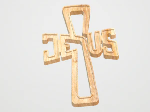 पाठ यीशु के साथ पार करें 3D मॉडल