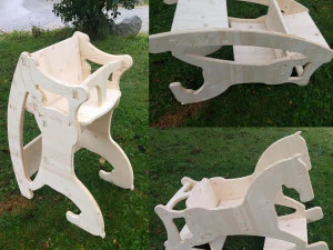 konik na biegunach stolik dziecięcy krzesełko dla dziecka 3 w jednym Model 3D