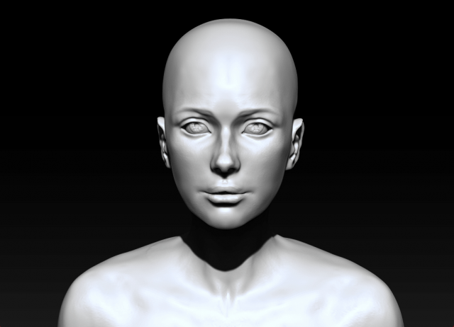 woman realistic sculpt 3D in 3DExport
