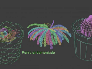 flowerpot lowpoly suculents and cactus 3D Model