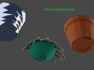 flowerpot lowpoly suculents and cactus 3D Model