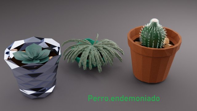 flowerpot lowpoly suculents and cactus 3D 模型 .c4d .max .obj .3ds .fbx .stl .blend 