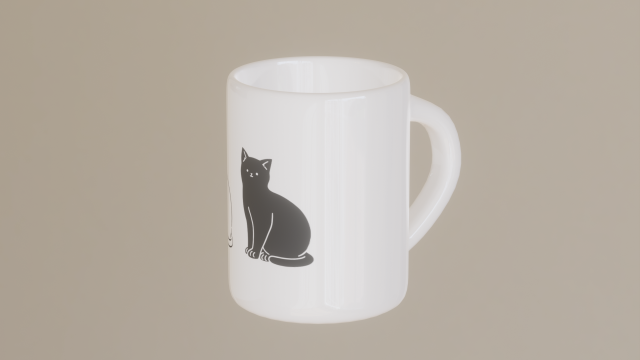 cat cup Modelo 3D .c4d .max .obj .3ds .fbx .stl .blend 