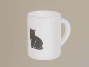 cat cup Modello 3D