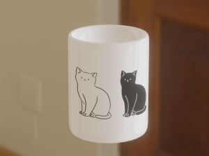 cat cup Modelo 3D