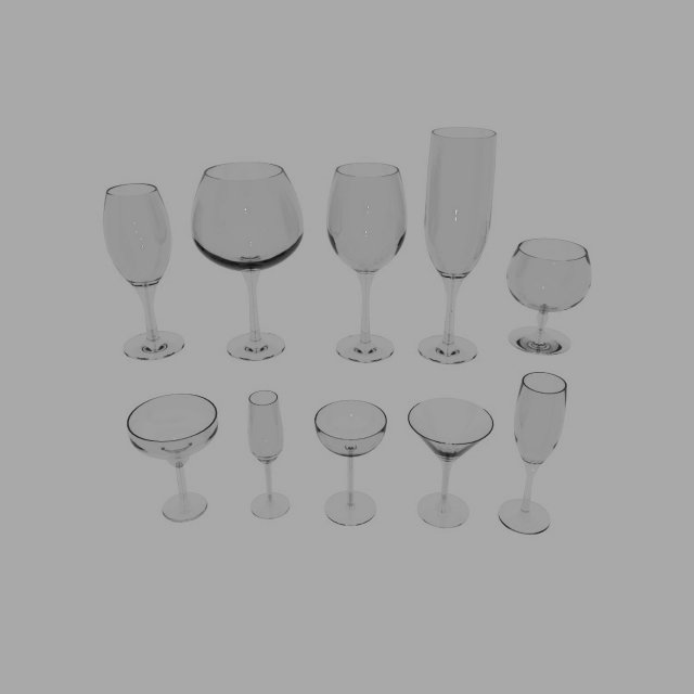 drink and wine glass pack vol1 3D Model .c4d .max .obj .3ds .fbx .stl .blend 