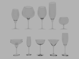 drink and wine glass pack vol1 3D Model
