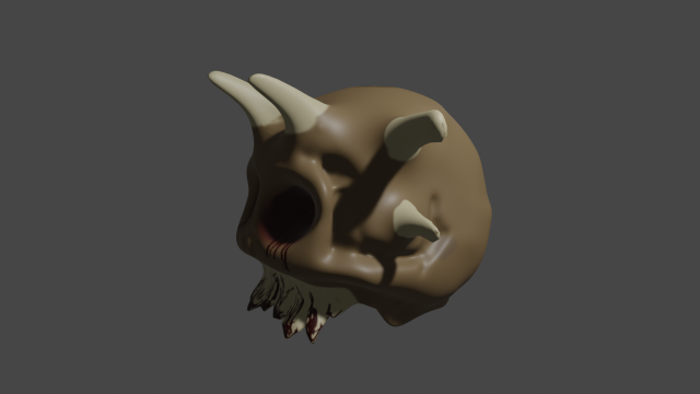 Demon skull 3D Model .c4d .max .obj .3ds .fbx .stl .blend 