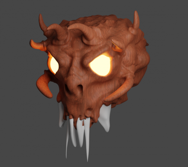 DemonSkull 3D Model .c4d .max .obj .3ds .fbx .stl .blend 