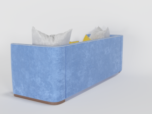 velvet sofa with four pillow Model 3D