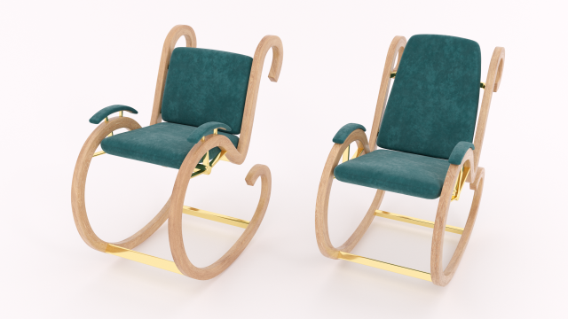 two rocking chairs Modelo 3D .c4d .max .obj .3ds .fbx .stl .blend 