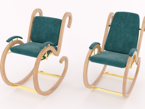 two rocking chairs 3D Model