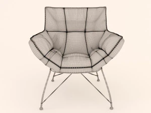 soft leather armchair 3D Model
