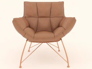 부드러운 가죽 안락 의자 3D 모델