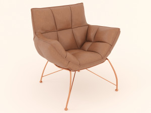 soft leather armchair 3D Модель