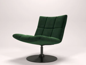 зелене оксамитове крісло 3D Модель