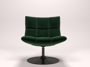 green velvet lounge chair Modello 3D