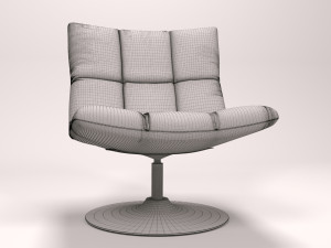 green velvet lounge chair Modello 3D