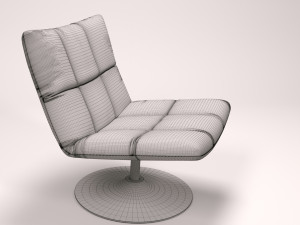 green velvet lounge chair Modello 3D