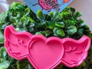 valentines daycuttingcookiesan valentin cortante galleta 2corazones 3D Baskı Modeli