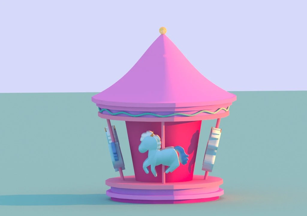 carousel 3D Model .c4d .max .obj .3ds .fbx .stl .blend 