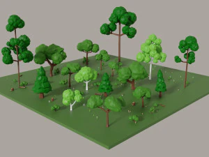 低ポリトレス 3Dモデル