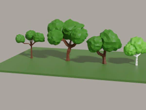 low poly tress 3D Model