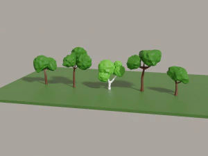 low poly tress 3D Model