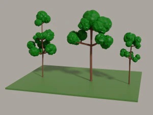 low poly tress 3D Model