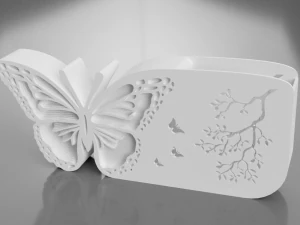 BOITE DE RANGEMENT EN PAPILLON Modèle 3D