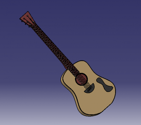guitar model 3Dモデル .c4d .max .obj .3ds .fbx .stl .blend 