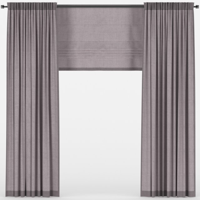 curtains with roman 3D Model .c4d .max .obj .3ds .fbx .stl .blend 