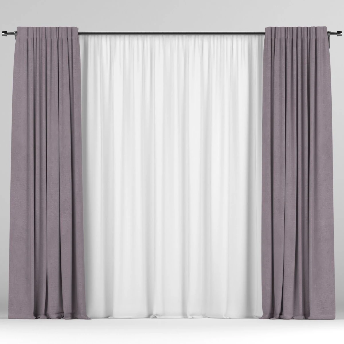 curtains with tulle 3D Model .c4d .max .obj .3ds .fbx .stl .blend
