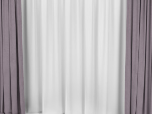 curtains with tulle Modello 3D