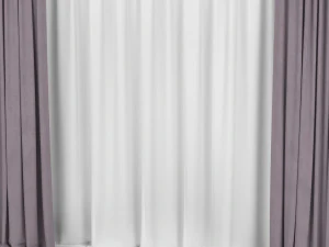 curtains with tulle 3D Model