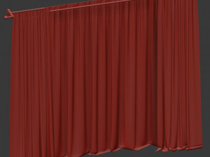 curtains with tulle Modello 3D