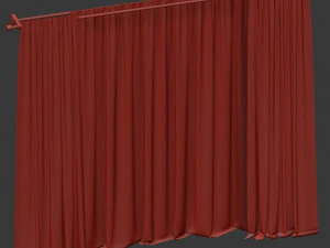 curtains with tulle 3D Model