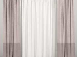curtains with tulle Modelo 3D