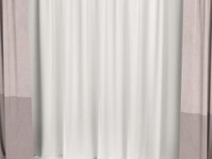 curtains with tulle Model 3D