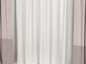 curtains with tulle 3D Model