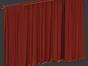curtains with tulle Model 3D