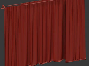curtains with tulle 3D Model