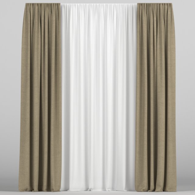 curtains with tulle 3D-Modell .c4d .max .obj .3ds .fbx .stl .blend 