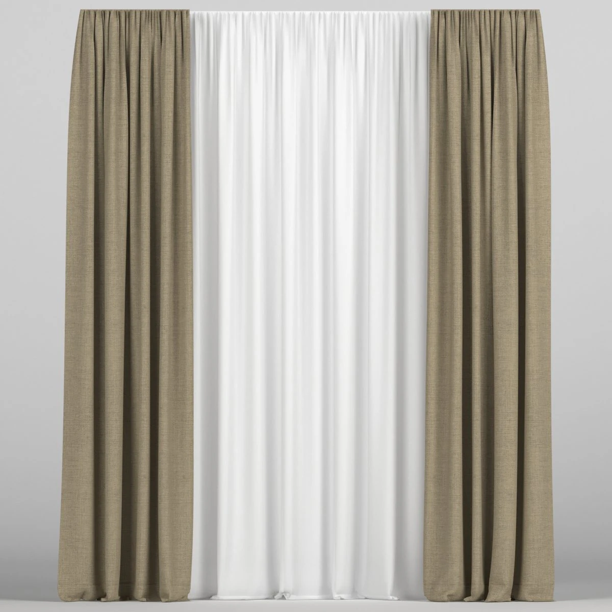 curtains with tulle 3D Model .c4d .max .obj .3ds .fbx .stl .blend 