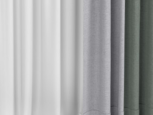 curtains in two colors with tulle Model 3D