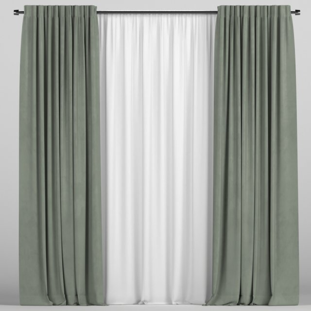 curtains with tulle Modèle 3D .c4d .max .obj .3ds .fbx .stl .blend 